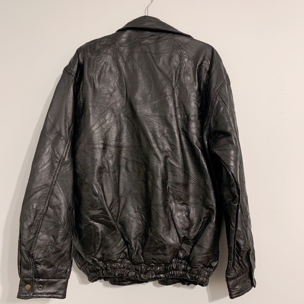 Vintage Patchwork Leather Jacket - image 4